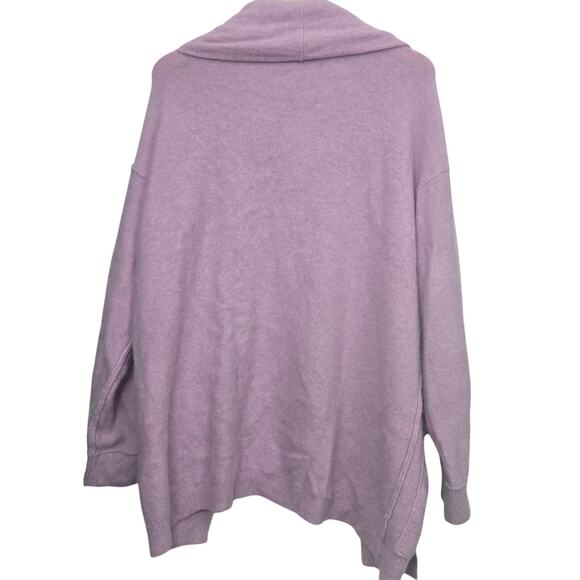 Free People Cashmere Duster Cardigan Size S Park Ave Lilac Pink Pockets Longline - Picture 9 of 9